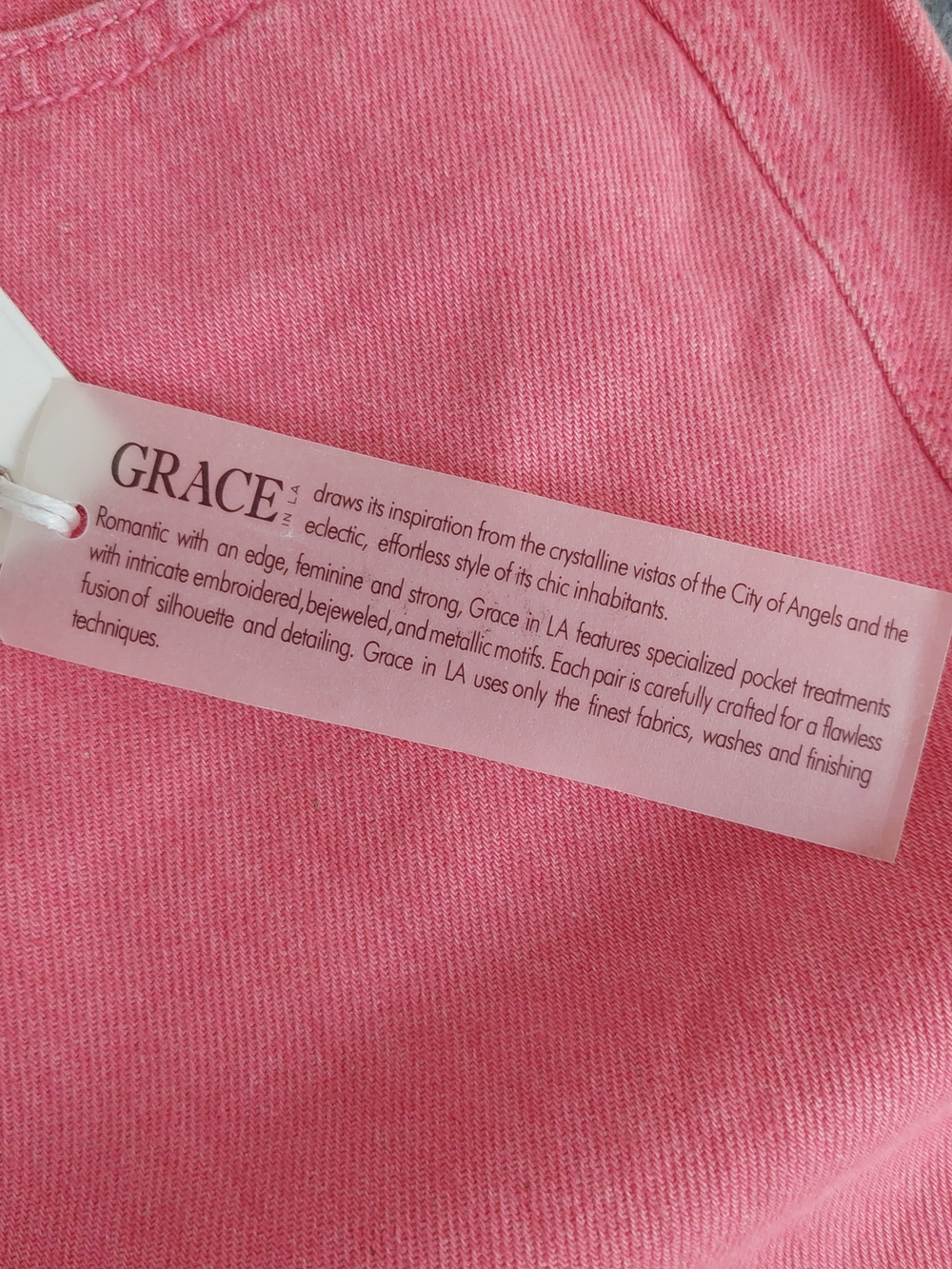 Grace in LA Pink Star Sequin Flare Jeans Women Size 25 High Waist Embellished - Picture 9 of 11